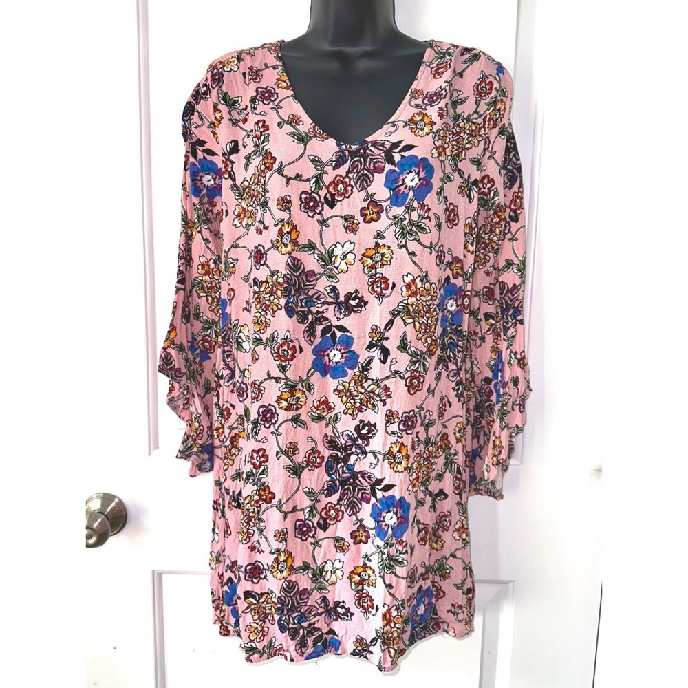 Pink Rose pink floral print mini dress